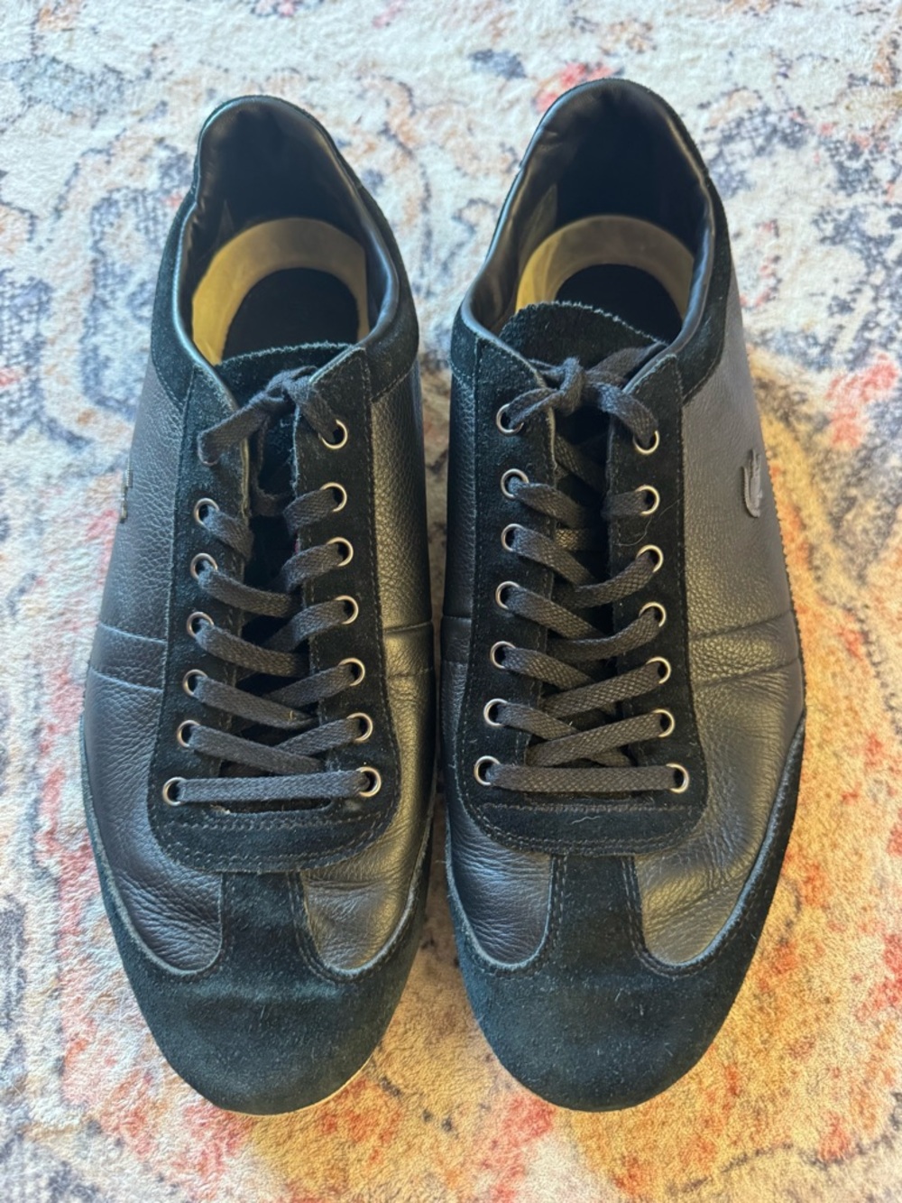 Lacoste Men's Black Leather & Suede Low-Top Sneakers - Picture 5 of 9